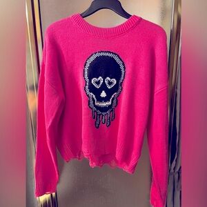 Cute Destress pink skull sweater